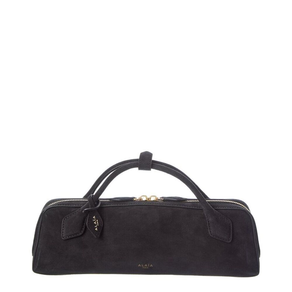 Alaïa Le Teckel Suede Clutch, Black